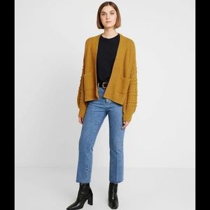 Bubble sleeve mustard madewell cardigan
